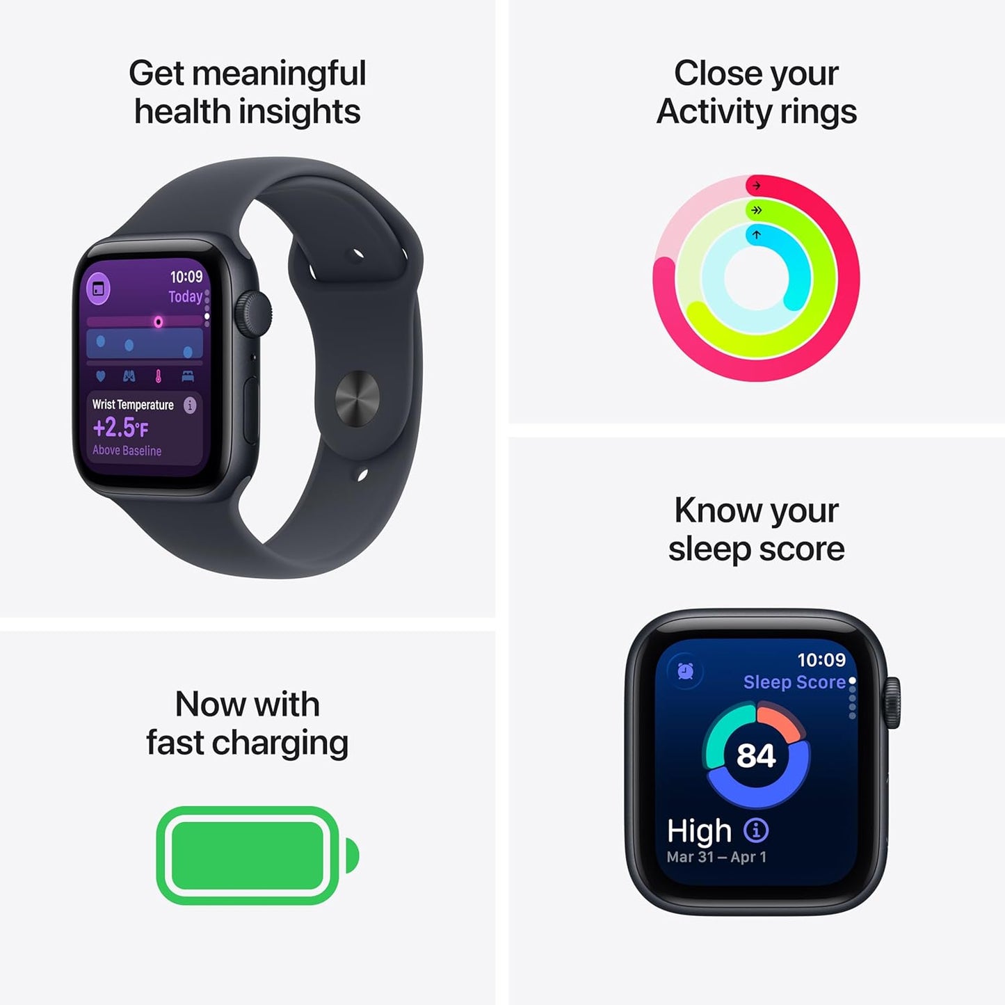 Apple Watch SE 3 GPS 44mm Smartwatch – Midnight Aluminium Case - New Condition