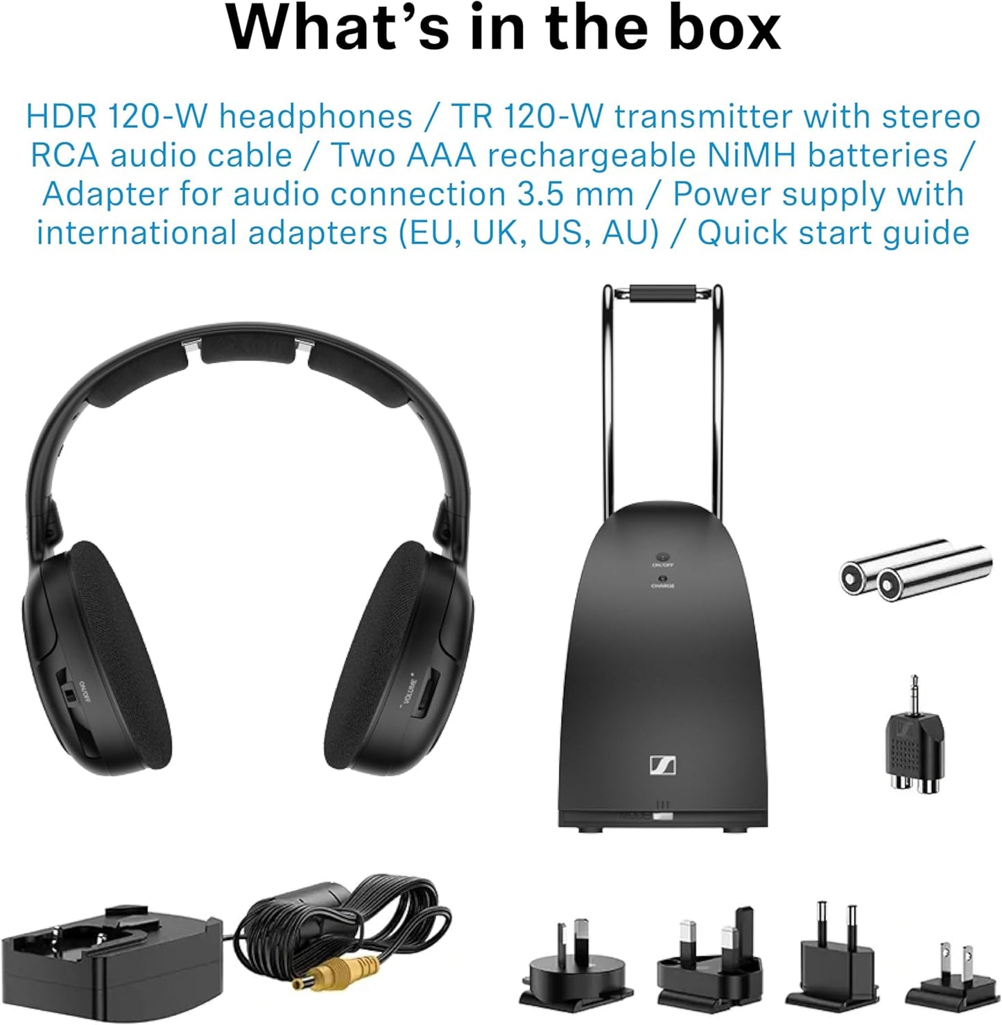 Sennheiser RS 120-W On-Ear Wireless Headphones, Black - Excellent Condition