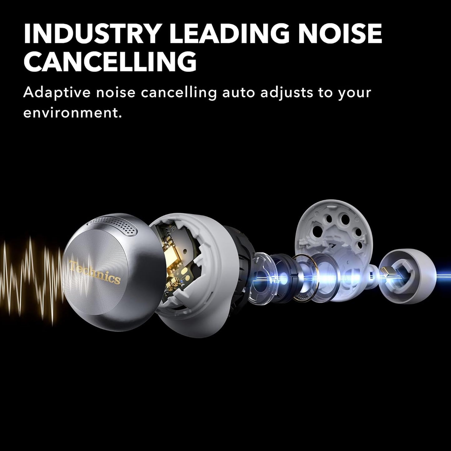 Technics EAH-AZ100 True Wireless Noise Cancelling Earbuds – Silver - Excellent Condition