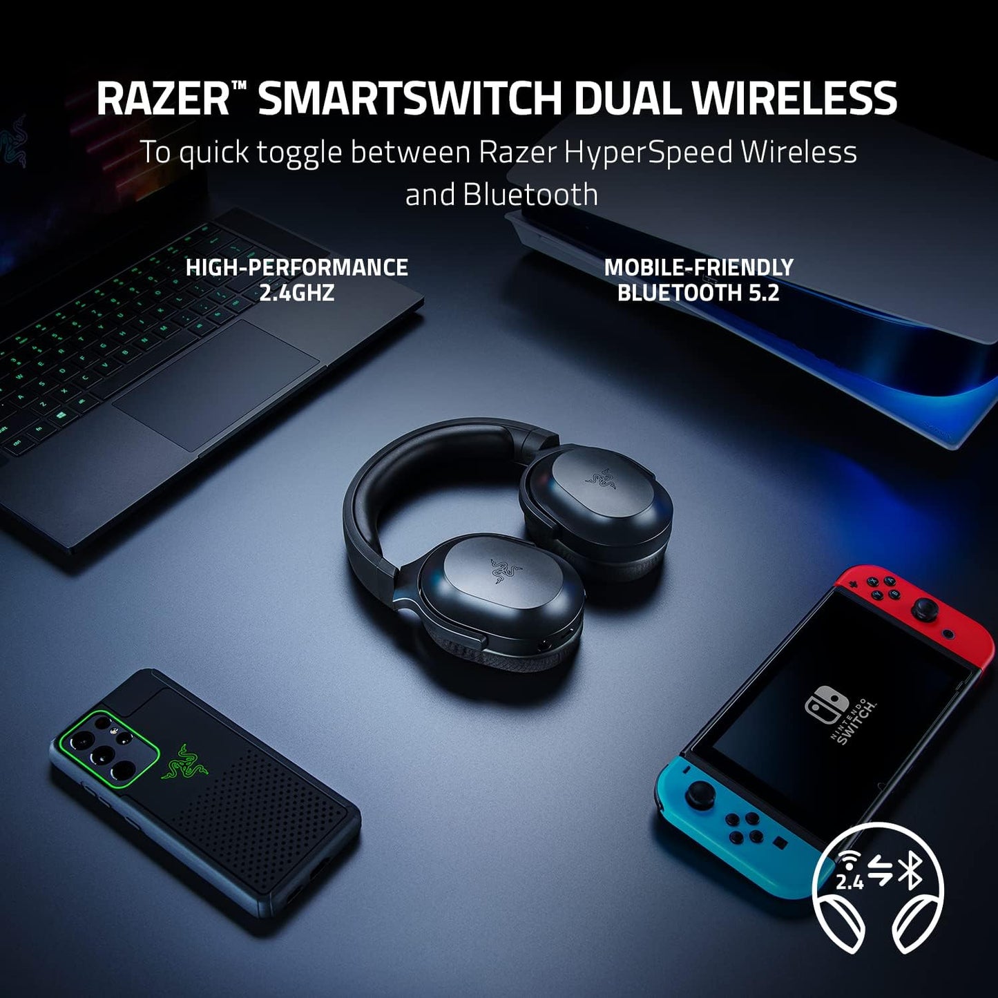 Razer Barracuda X Wireless Gaming & Mobile Headset 50H Battery - Good Condition