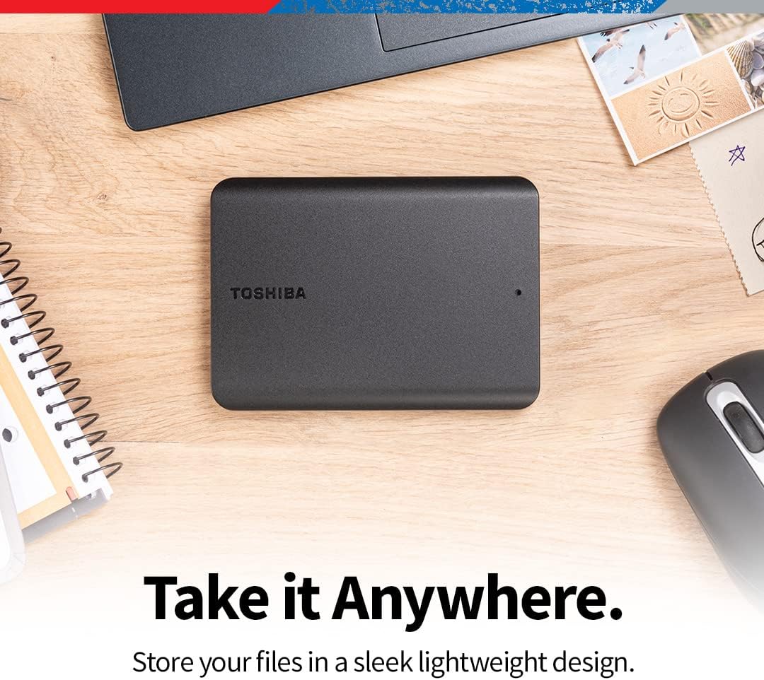 Toshiba 1TB Canvio Basics Portable Hard Drive Storage - New Condition