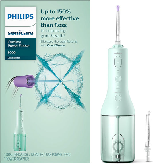 Philips Sonicare Power Flosser 3000 Cordless Oral Irrigator – Mint - New Condition