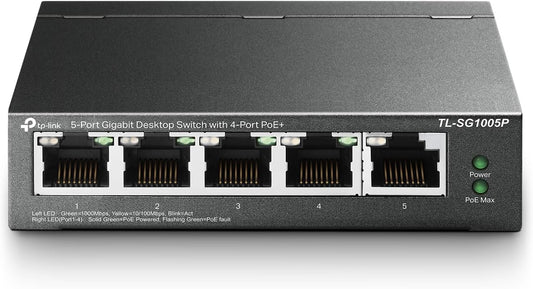 TP-Link TL-SG1005LP 5-Port Gigabit PoE+ Desktop Switch - New Condition