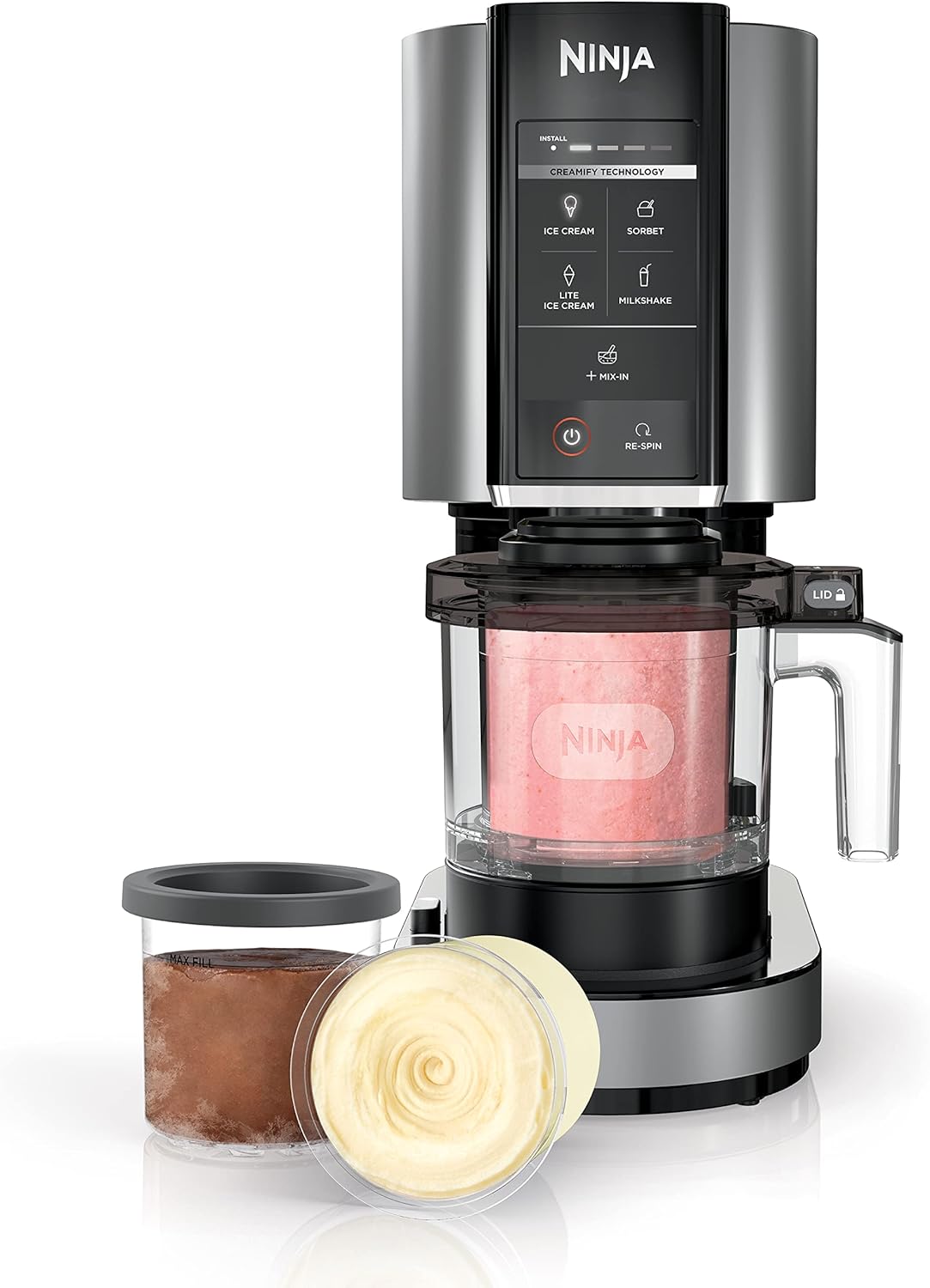 Ninja CREAMi Ice Cream Maker, Frozen Dessert Machine, Makes Icecream, Gelato, Frozen Yoghurt & More - New Condition