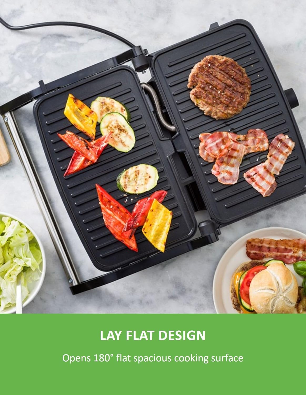 GreenLife Contact Grill, Non-Toxic PFAS & PFOA-Free Ceramic Nonstick - New Condition