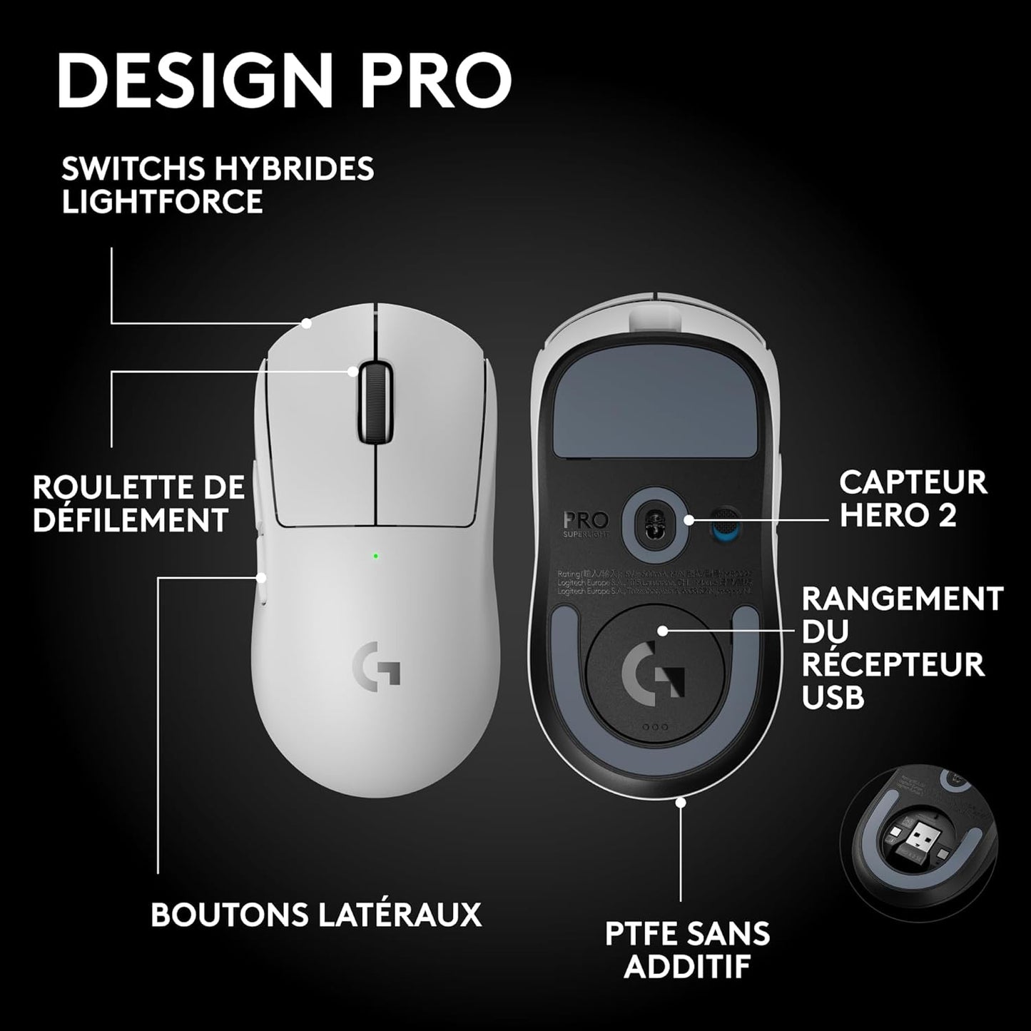 Logitech G PRO X Superlight 2 LIGHTSPEED Wireless Gaming Mouse – White - New Condition