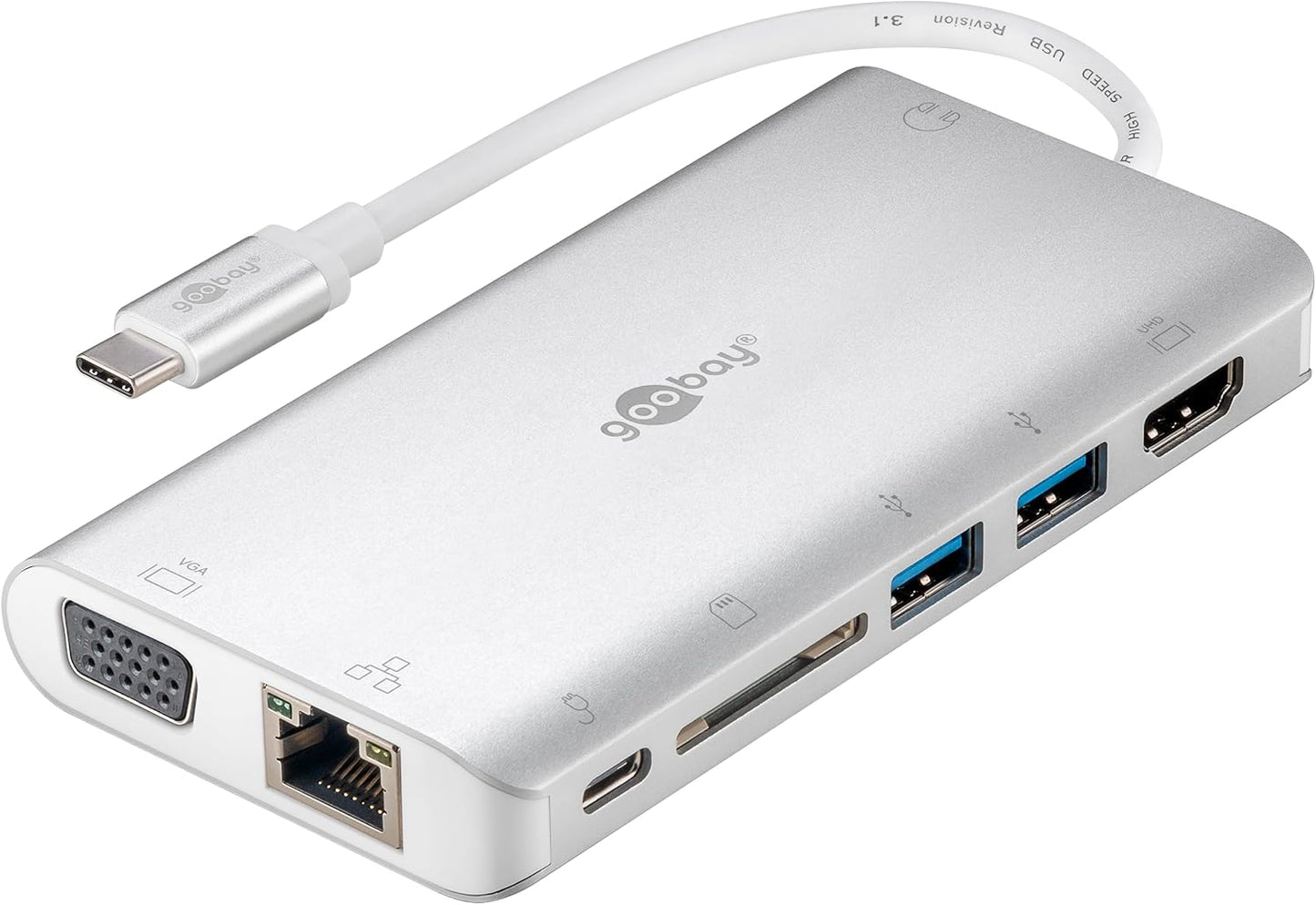 Goobay USB-C Premium Multiport Adapter, Silver - New Condition