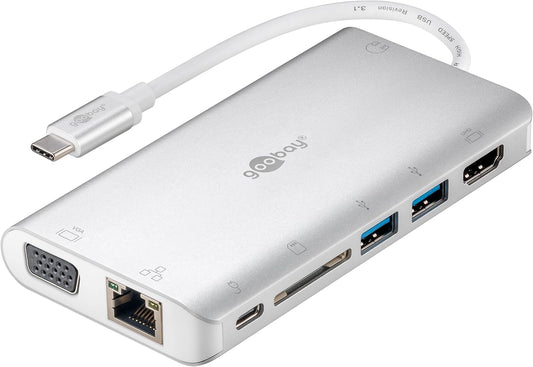 Goobay USB-C Premium Multiport Adapter, Silver - New Condition