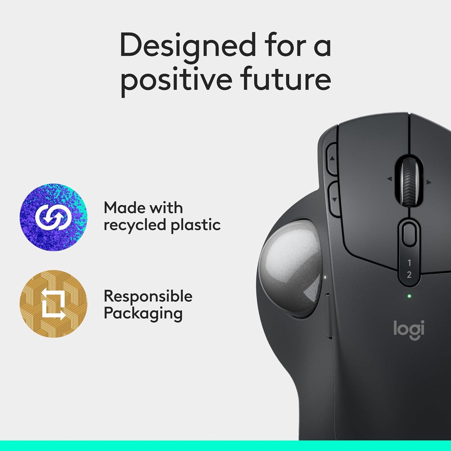 Logitech MX Ergo S Advanced Wireless Trackball Mouse – Graphite - New Condition