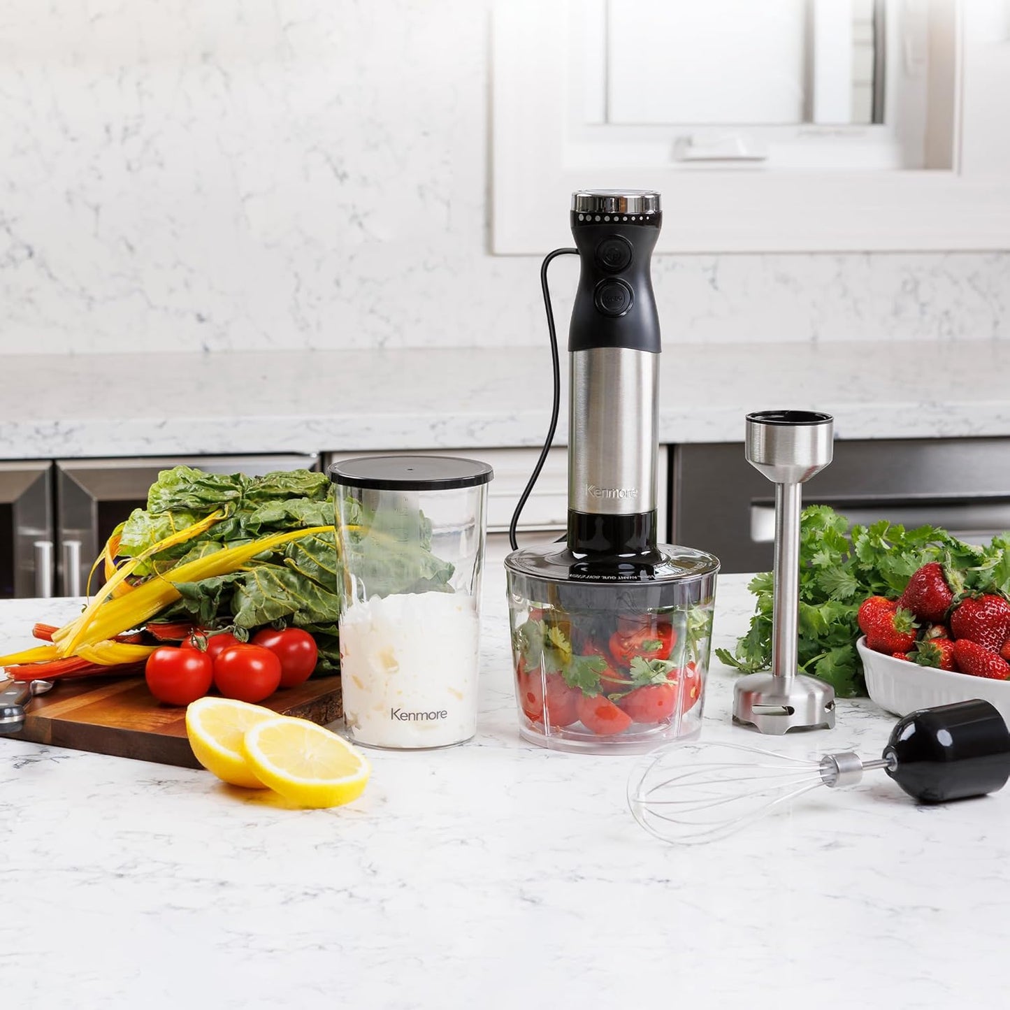 Kenmore Immersion Blender, Variable Speed Multifuctional Blender, Handheld Stick Blender, 4-in-1 - New Condition