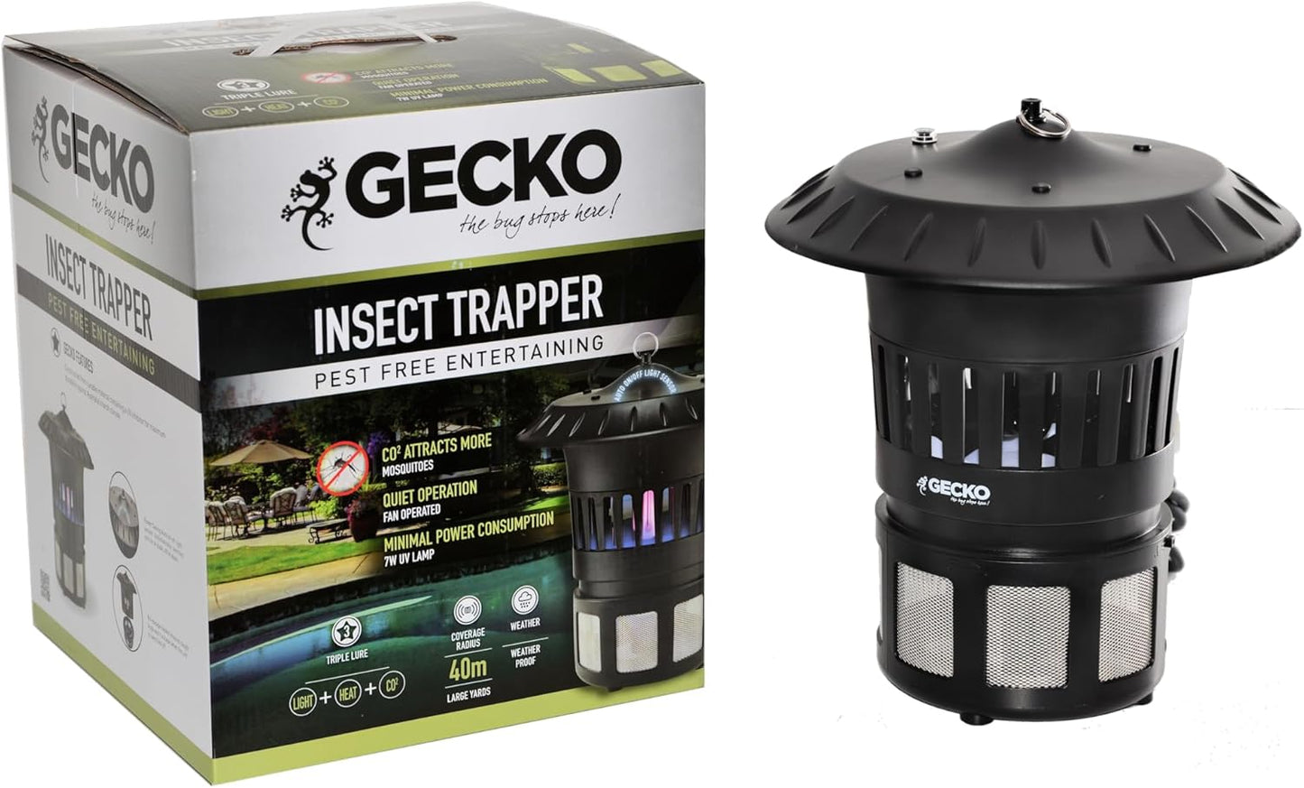 Gecko 40W Globe Bug Zapper Lantern Lamp - Good Condition