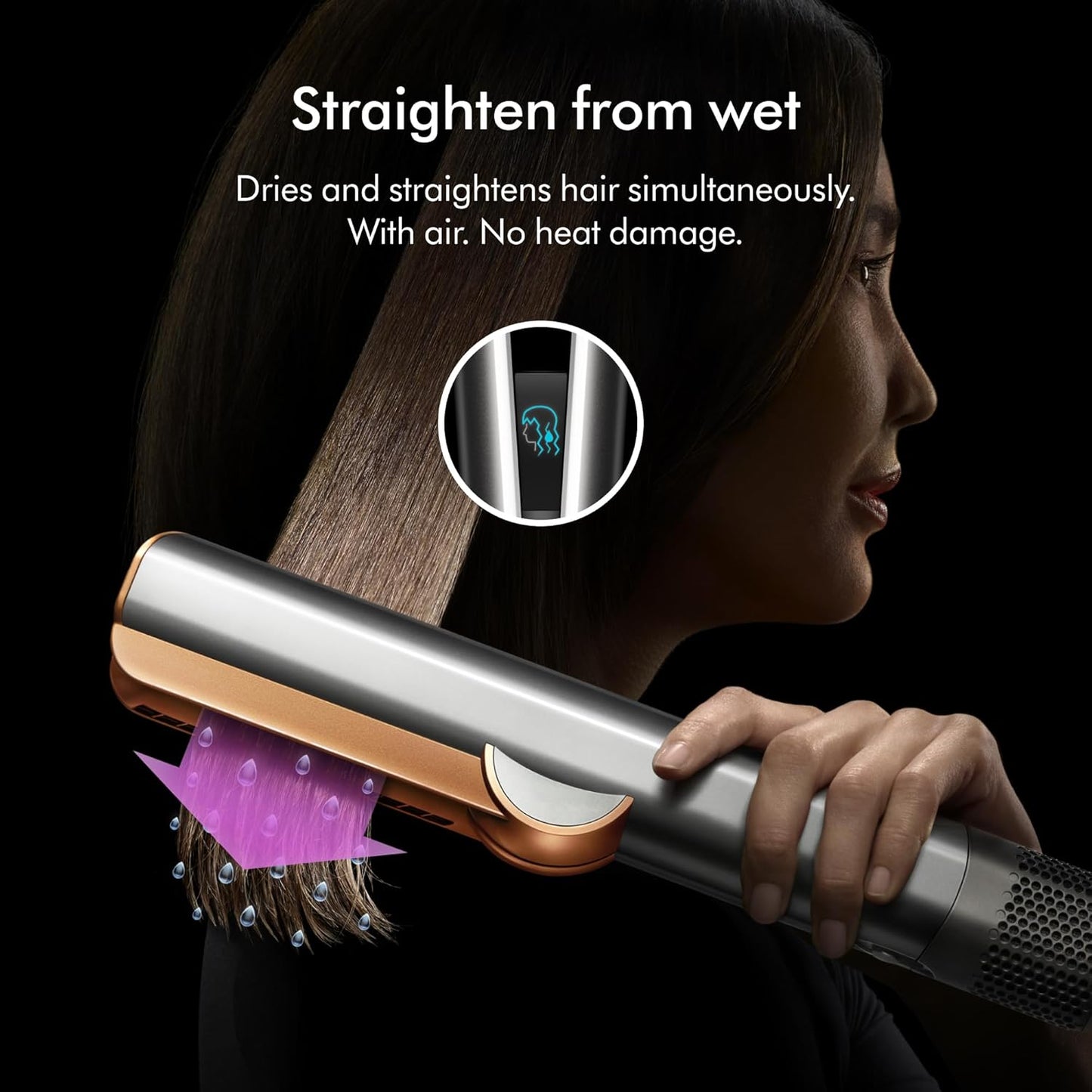 Dyson Airstrait™ Dryer & Straightener – Nickel/Copper - Good Condition