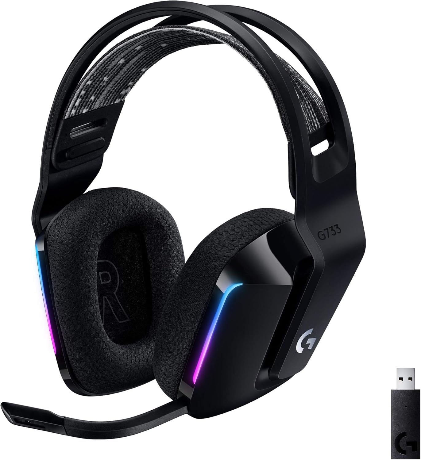 Logitech G733 LIGHTSPEED Wireless RGB Gaming Headset – Black - Excellent Condition