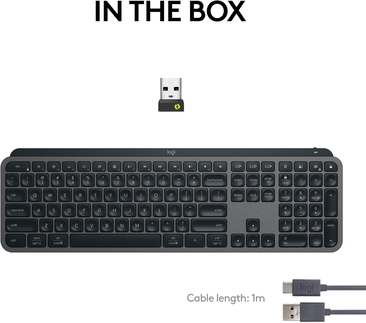 Logitech MX Keys S Wireless Keyboard Backlit Bluetooth/USB-C - Excellent Condition
