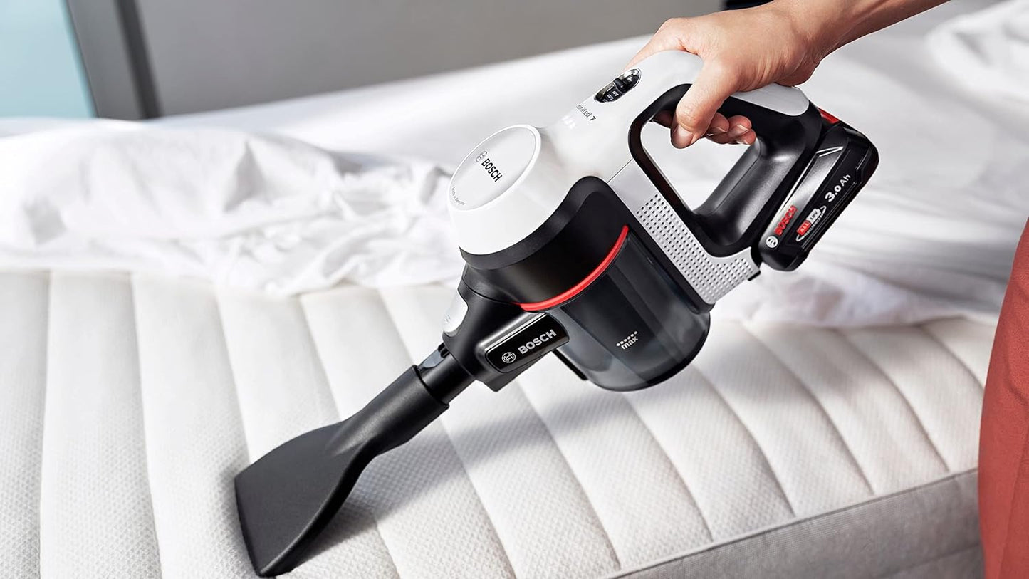 Bosch Unlimited 7 Cordless Stick Vacuum Cleaner BBS711W – 3.0Ah Battery, LED Brush, Flexible Tube - Good Condition