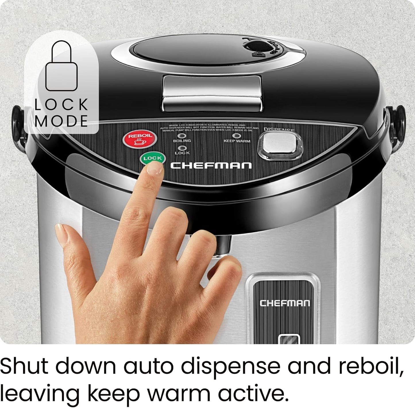 Chefman 5.3L Electric Hot Water Dispenser Urn Stainless Steel 1700W - New Condition