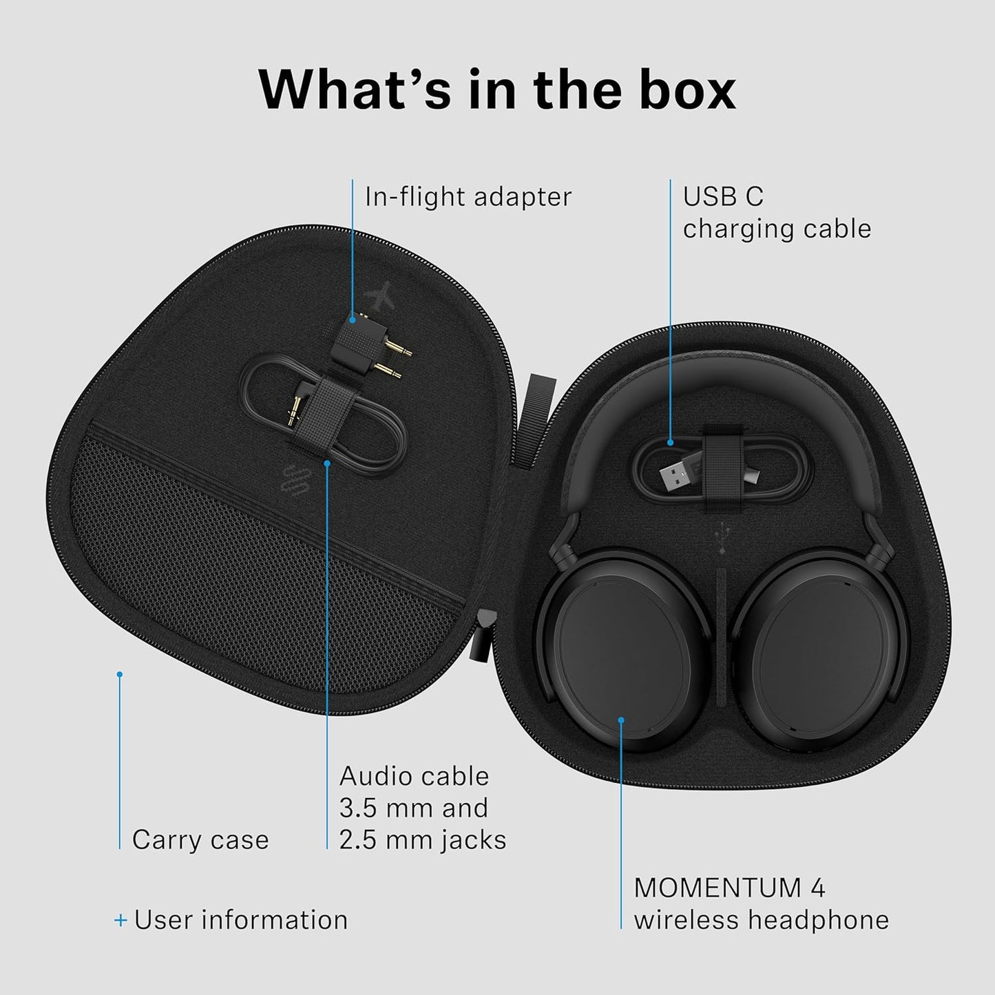 Sennheiser Momentum 4 ANC Bluetooth Headset – Black - Good Condition