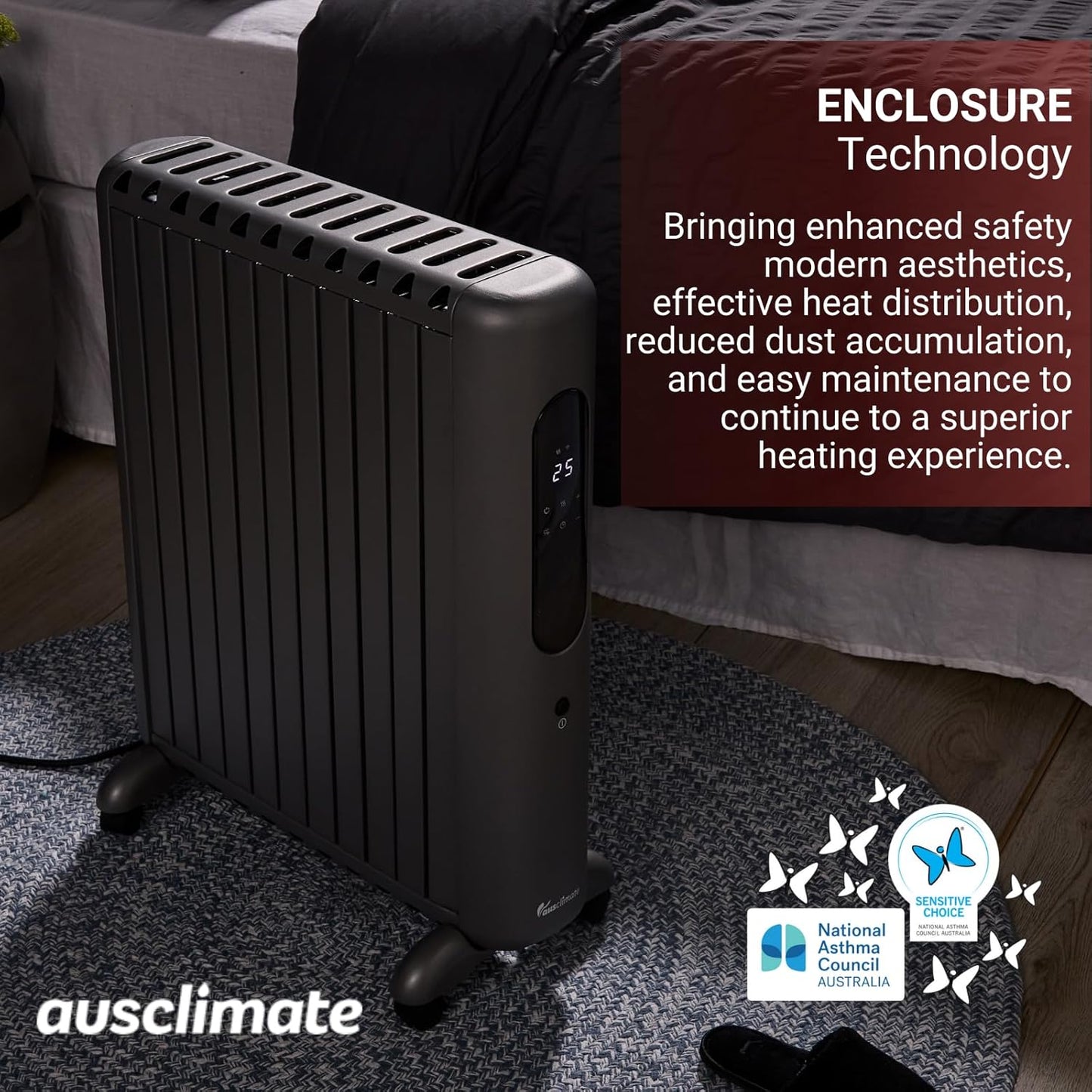 Ausclimate 1500W 7 Fin Smart Oil Column Heater with Wi-Fi & Timer - Good Condition