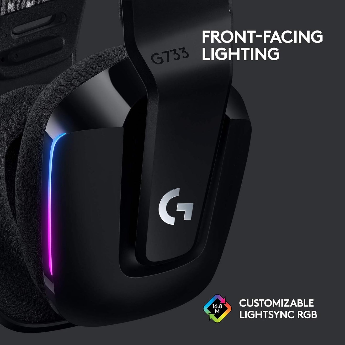 Logitech G733 LIGHTSPEED Wireless RGB Gaming Headset – Black - Excellent Condition