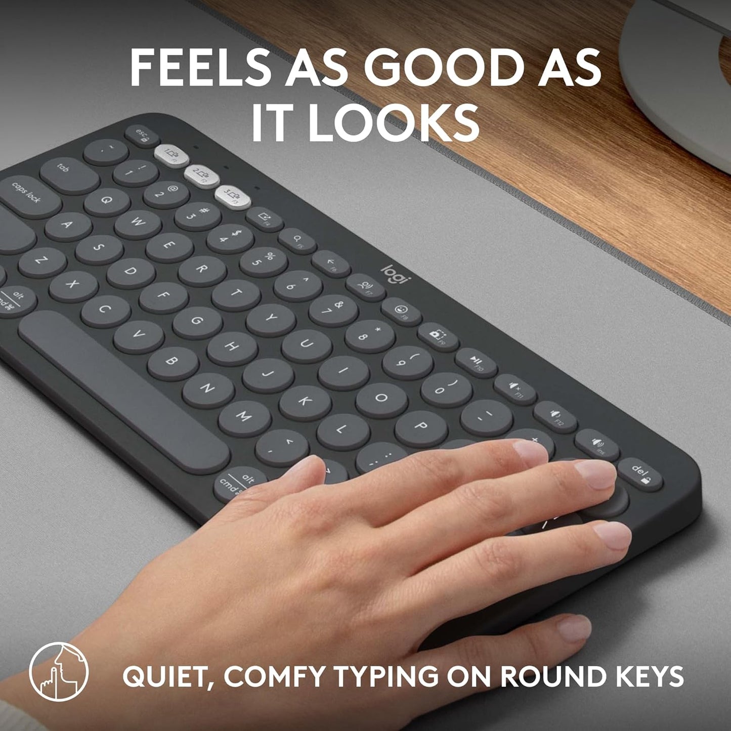 Logitech Pebble Keys 2 K380s Bluetooth Keyboard – Tonal Graphite - New Condition