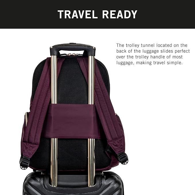 Kenneth Cole Reaction Sophie Women's Silky Nylon 15.0" Laptop & Tablet Anti-Theft RFID Backpack - New Condition