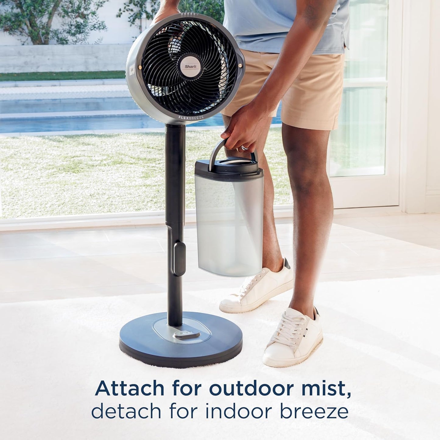 Shark FlexBreeze Pro Mist Indoor Outdoor Pedestal & Table Fan With Water Tank - New Condition