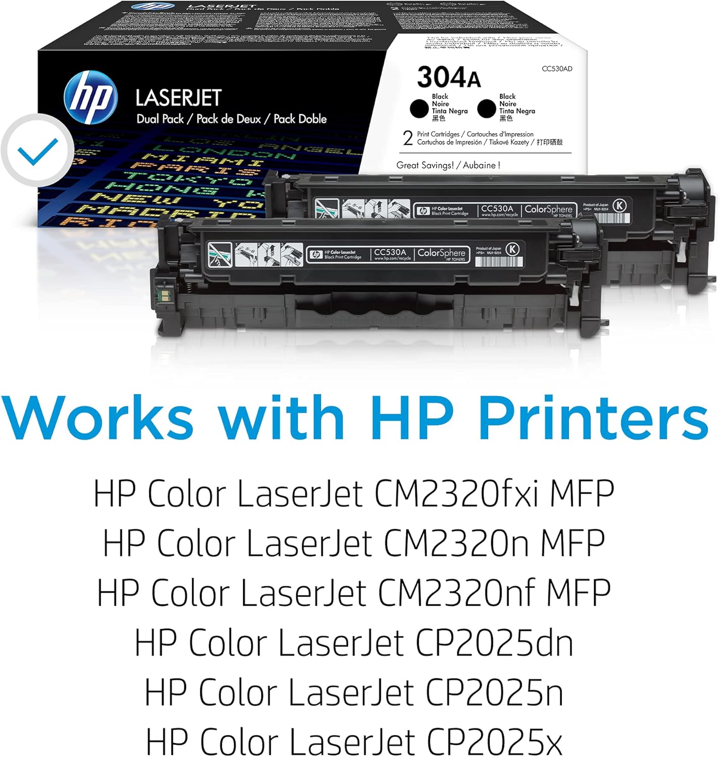 HP 304A (CC530A) Black Original LaserJet Toner Cartridge - New Condition