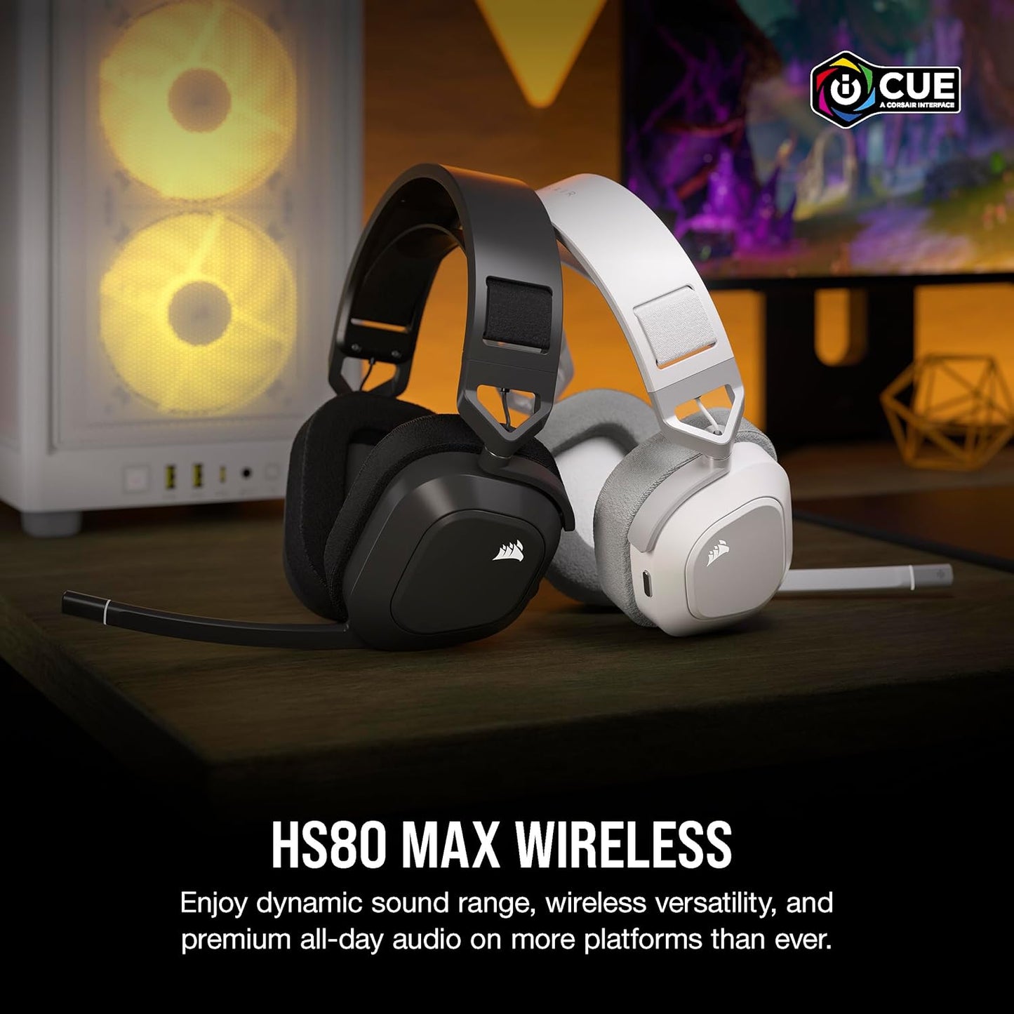 Corsair HS80 MAX Wireless Gaming Headset with Bluetooth Steel Gray - Good Condition
