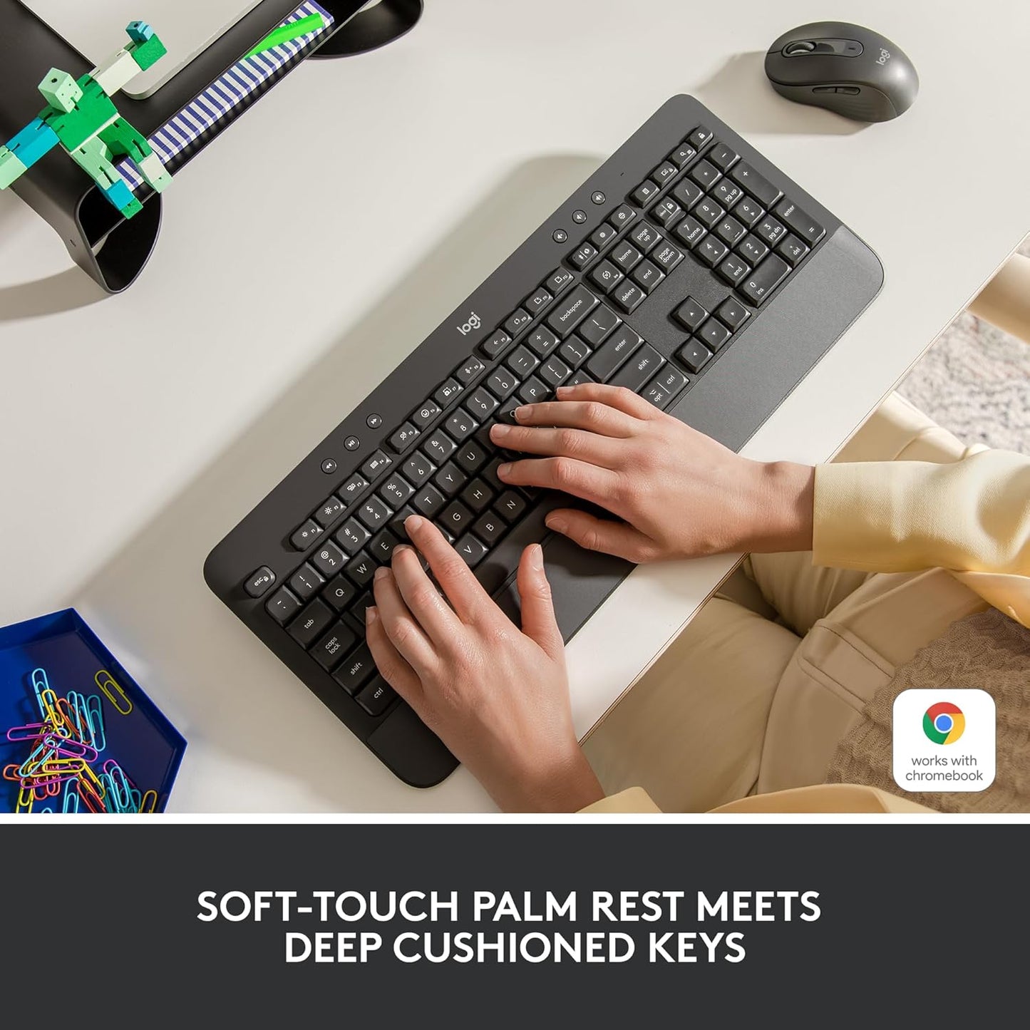 Logitech Signature K650 Wireless Comfort Keyboard with Wrist Rest – Graphite - New Condition