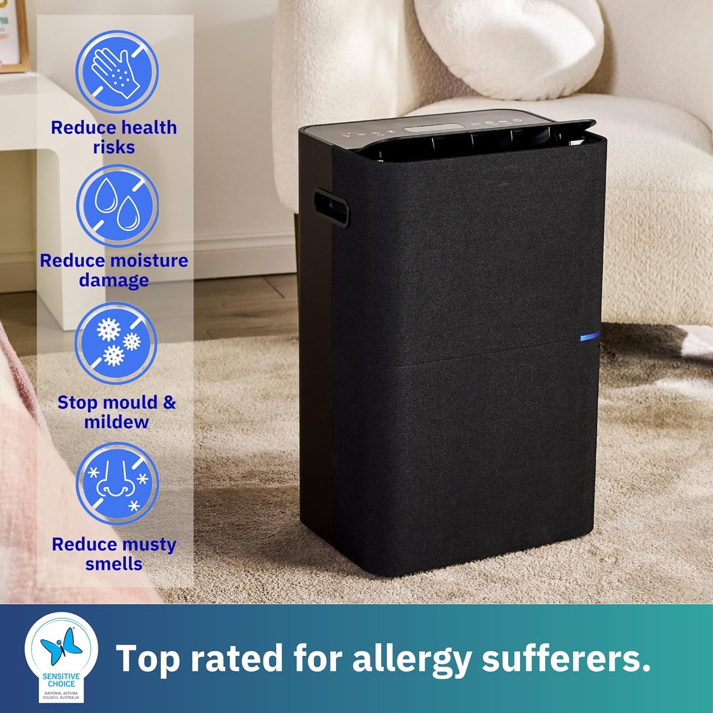 Ausclimate Medium+ 25 L Dehumidifier, Fabric Black - Excellent Condition