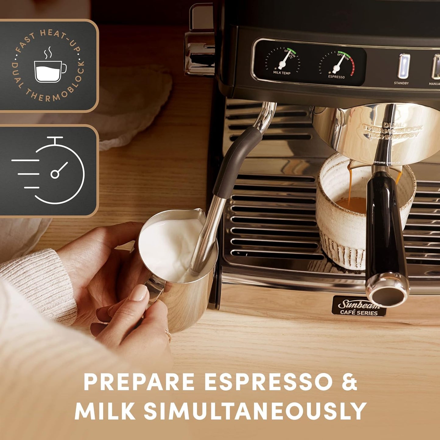 Sunbeam Café Series Duo Manual Espresso Coffee Machine - New Condition