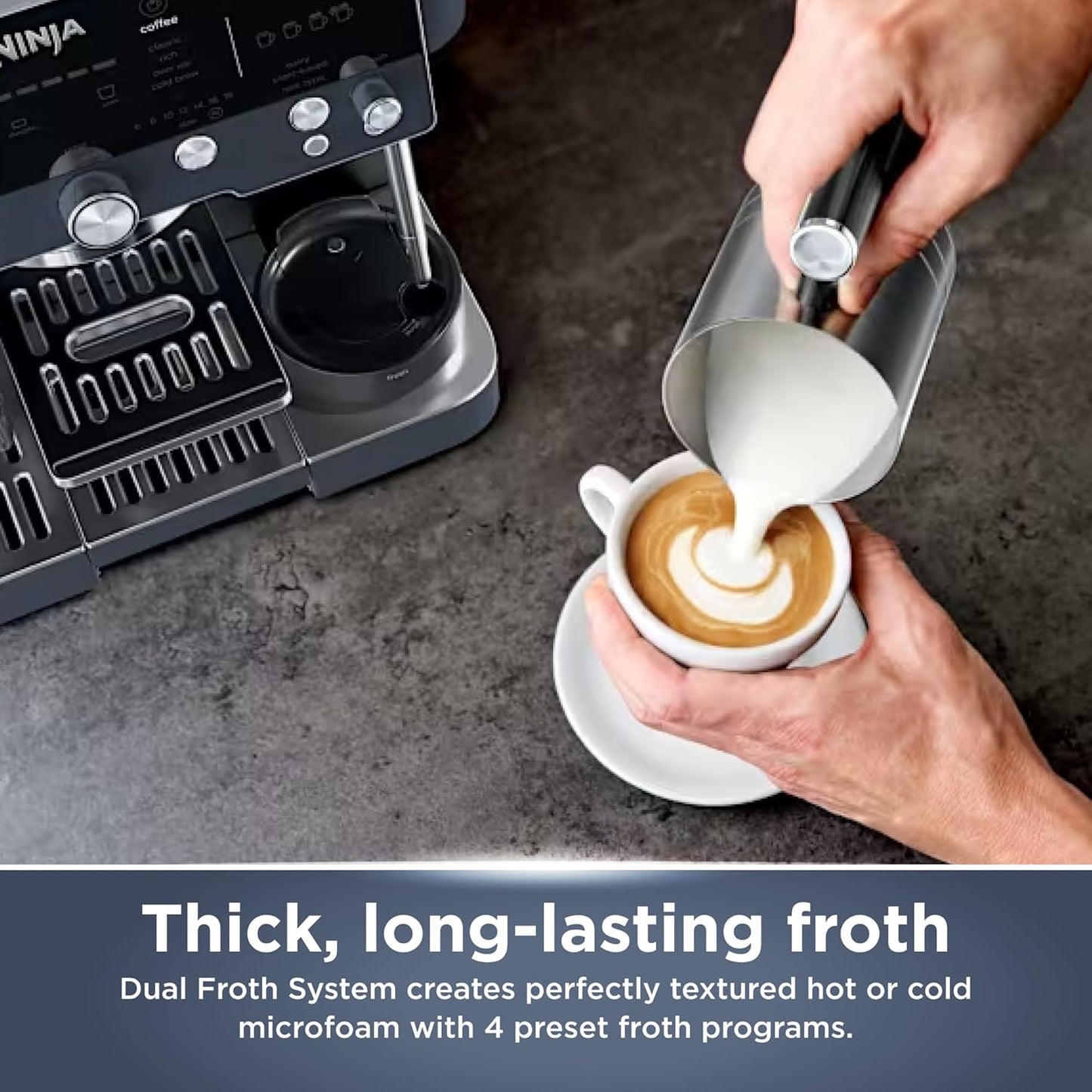 Ninja Luxe Café Premier Espresso Machine, 19 settings, Dual Froth System & assisted tamper, 3 machines in 1, Espresso, filter coffee & built-in grinder & scale - New Condition