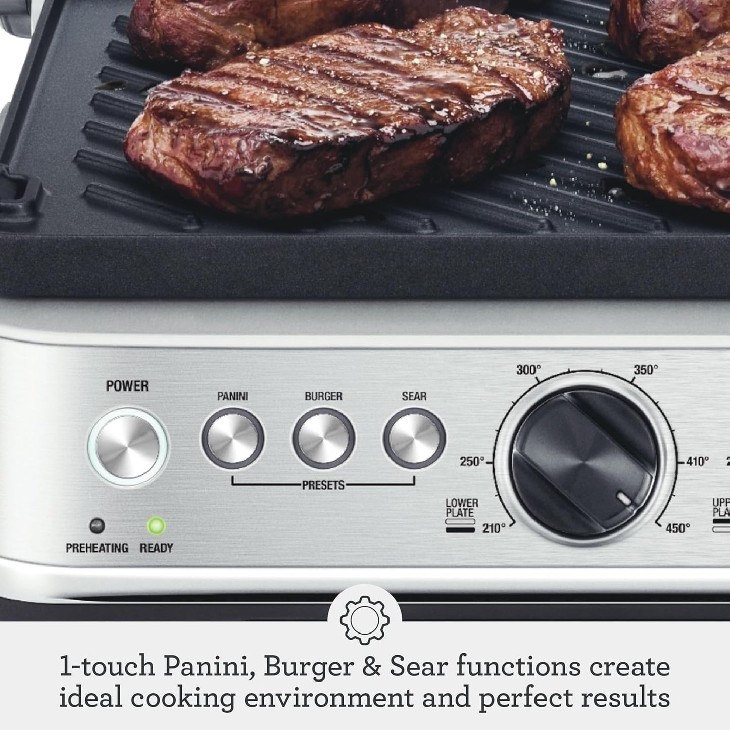 Breville BGR700BSS Sear & Press Grill – Stainless Steel, 1800W - Excellent Condition