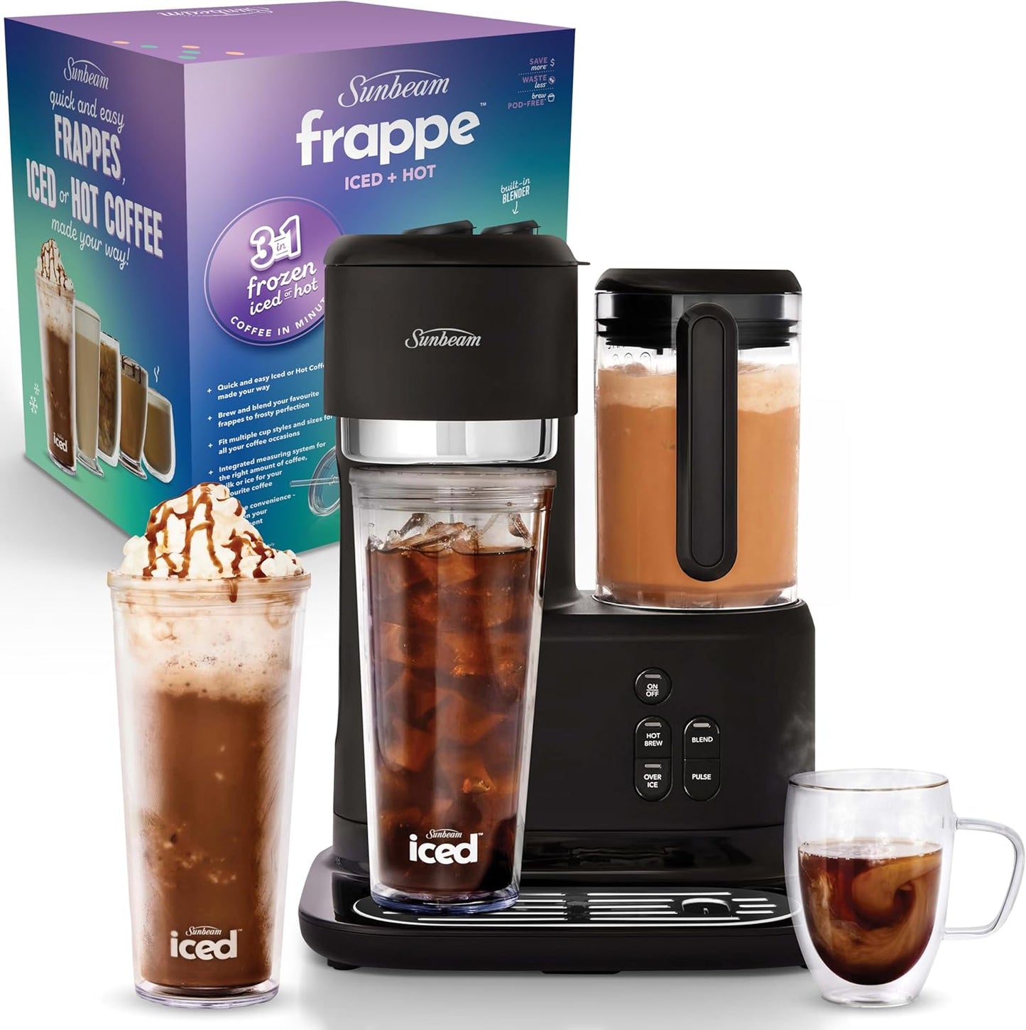 Sunbeam 3-in-1 Frappe Iced and Hot Coffee Maker with Blender - Excellent Condition