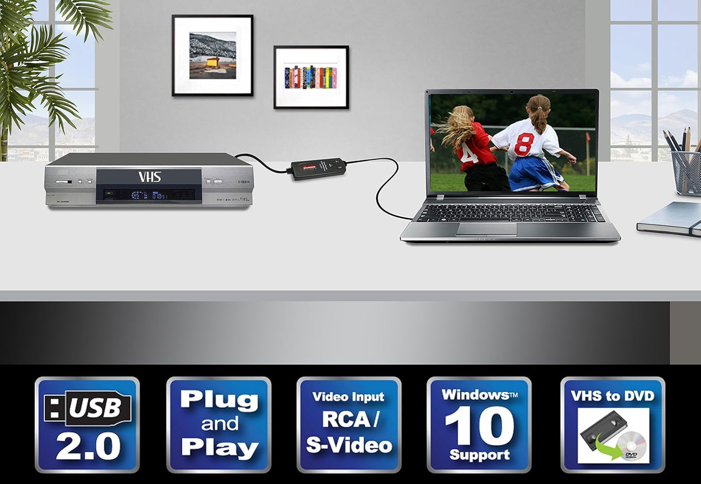Diamond Multimedia VC500 One Touch VHS to Digital Converter - New Condition