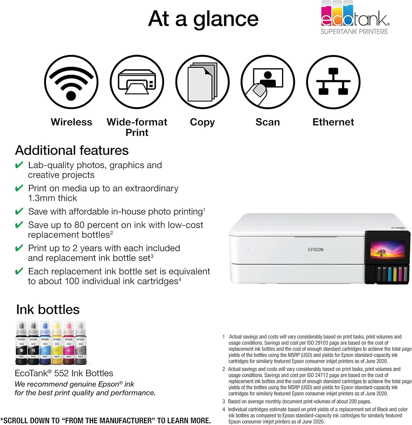 Epson EcoTank Photo ET-8500 Multifunction Photo Printer - New Condition