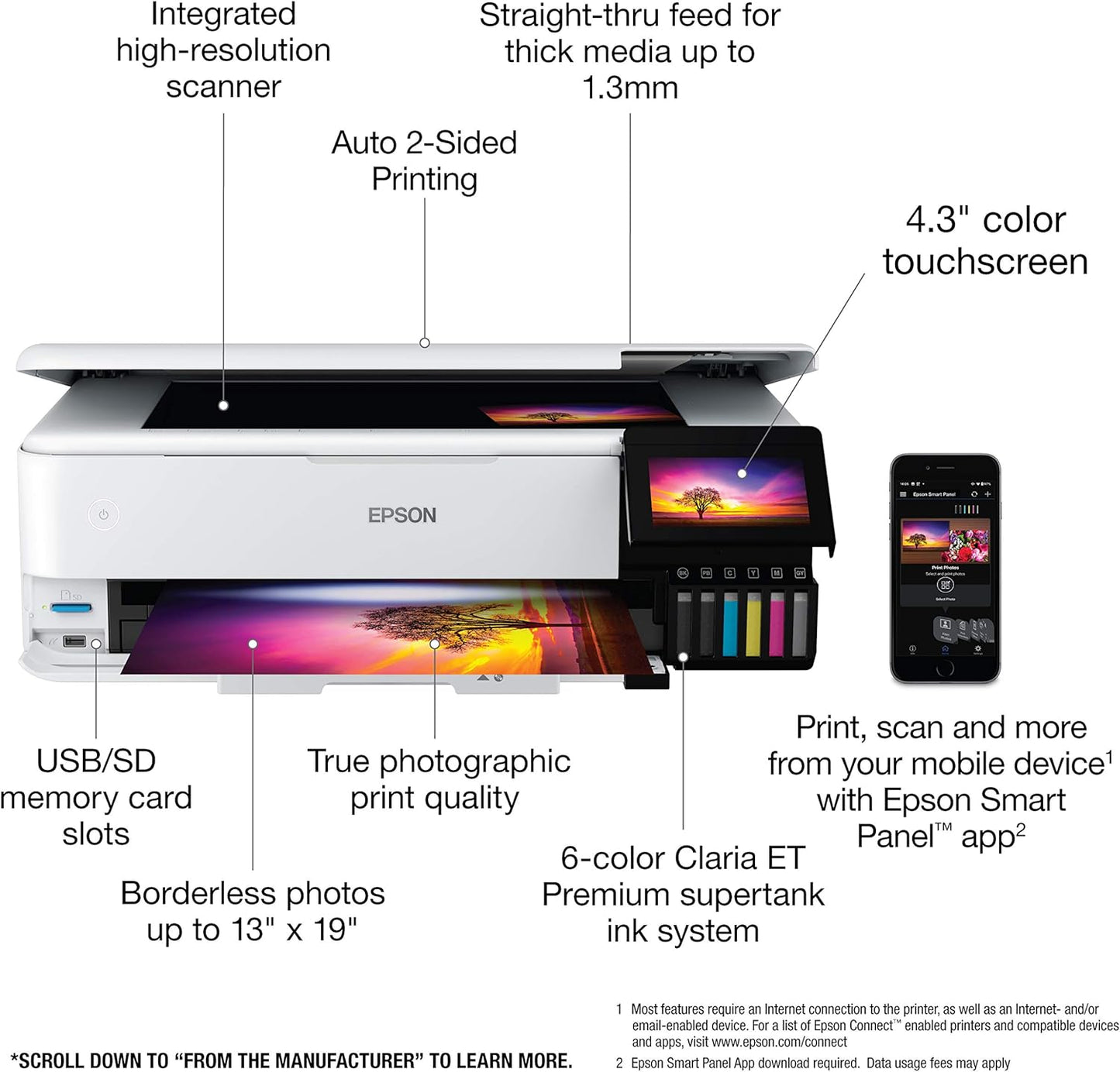 Epson EcoTank Photo ET-8500 Multifunction Photo Printer - New Condition