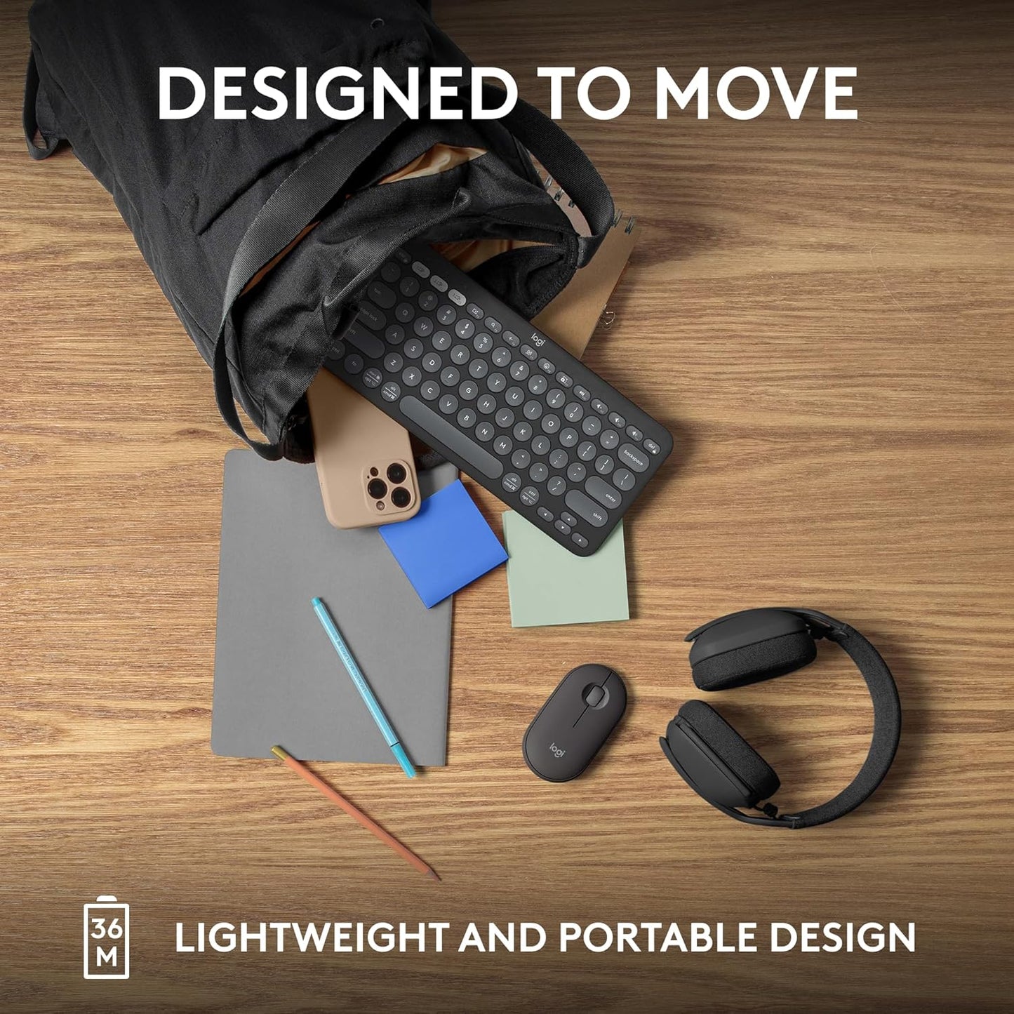 Logitech Pebble Keys 2 K380s Bluetooth Keyboard – Tonal Graphite - New Condition