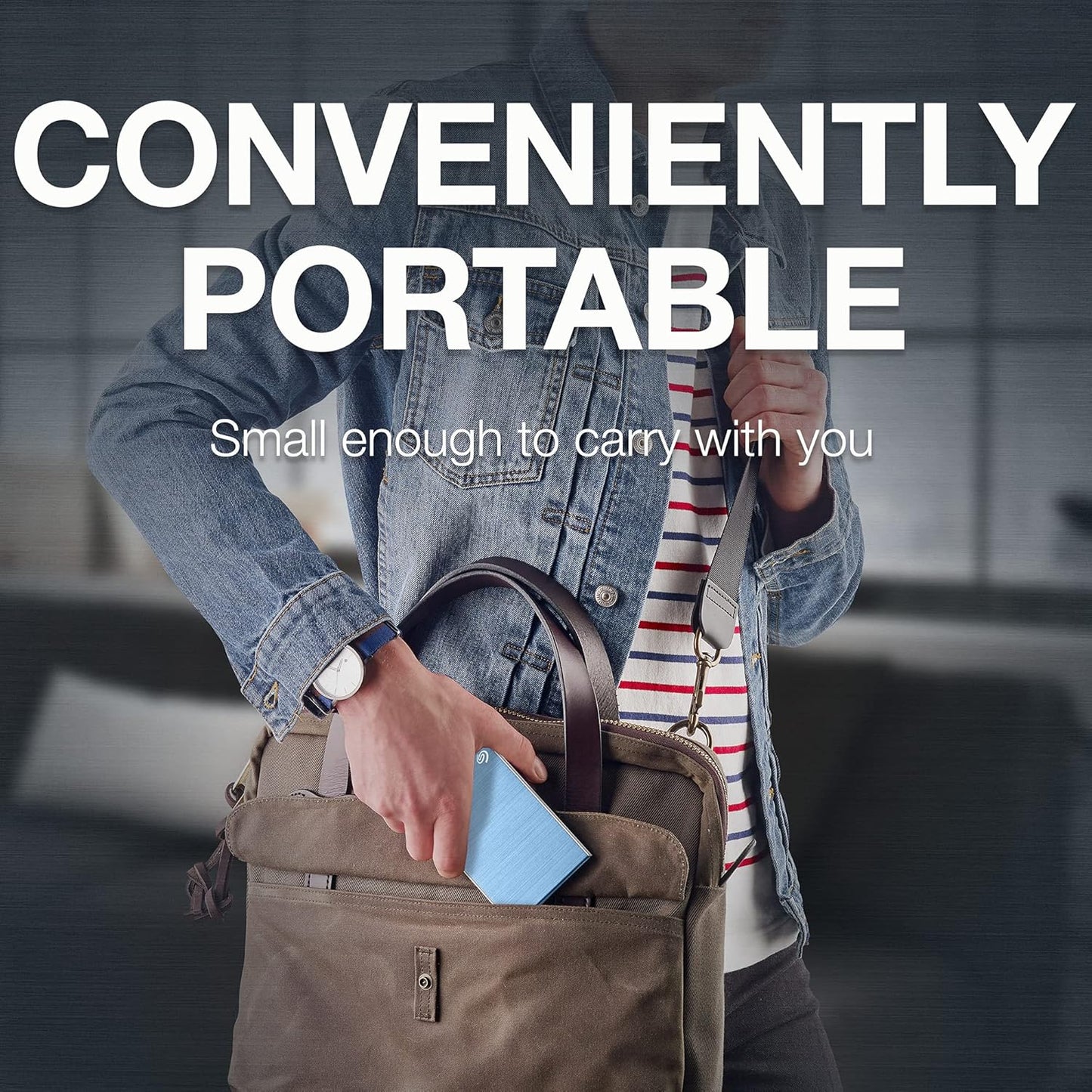 Seagate One Touch 1TB Portable External Hard Drive – Blue - New Condition