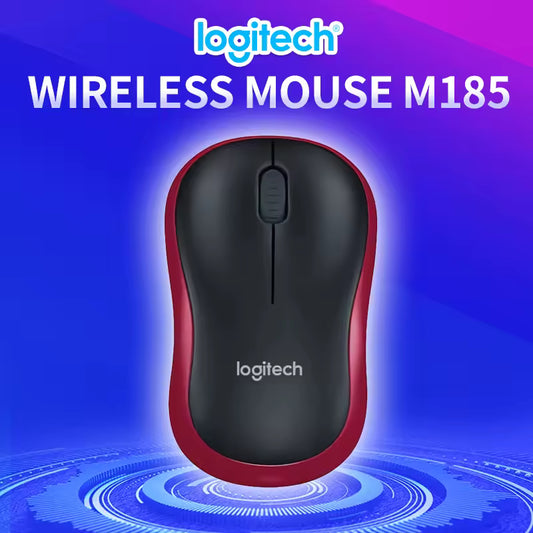 Logitech M185 Wireless Mouse, 2.4GHz with USB Mini Receiver, 12-Month Battery Life, 1000 DPI Optical Tracking, Ambidextrous PC/Mac/Laptop - Red - New Condition