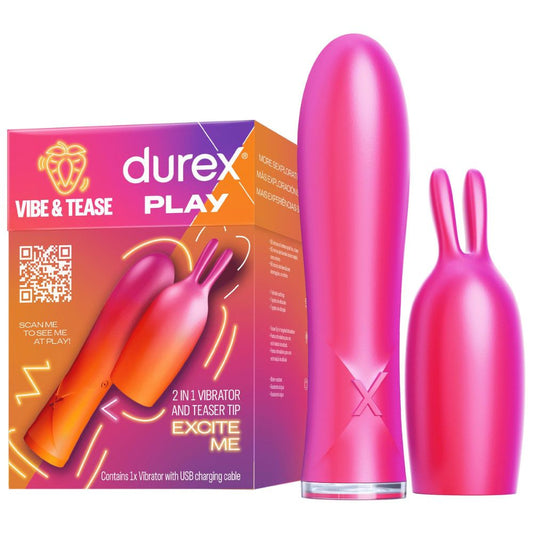 Durex Play Vibe and Tease 2 in 1 Vibrator and Teaser Tip - New Condition
