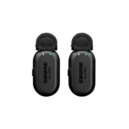 Shure MoveMic Two Bluetooth Lavalier Mics for iPhone & Android - New Condition