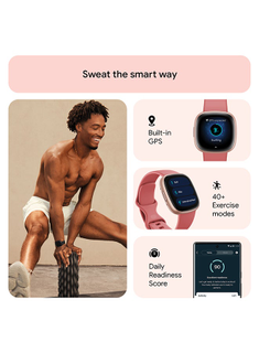 Fitbit Versa 4 Fitness Smartwatch – GPS, Heart Rate, Sleep & Exercise Tracking (Pink Sand/Copper Rose) - Excellent Condition