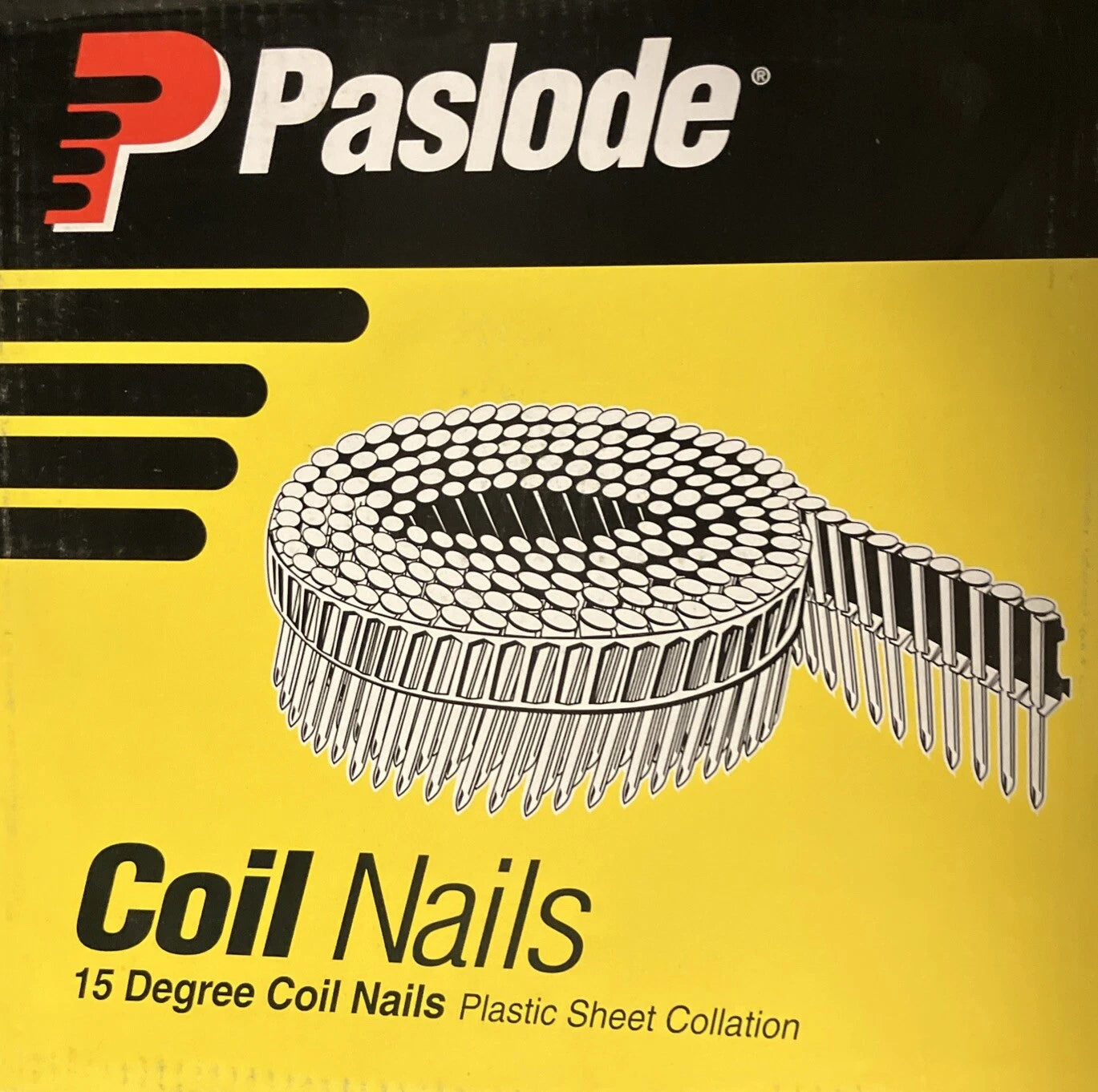 Paslode Screw Hot Dipped Galvanised Plastic Collated Coil Nails 1800 Pieces Pack - New Condition